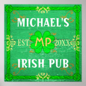  thuisbalie Irish Pub Green Poster (Voorkant)
