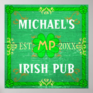  thuisbalie Irish Pub Green Poster