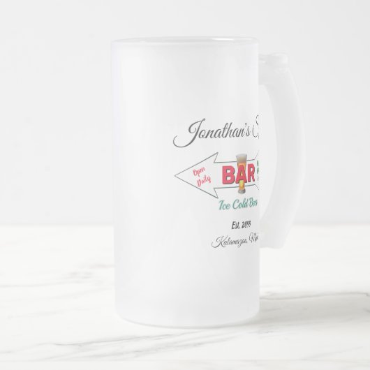 Thuisbalk Tavern Pub Man Cave Cold Beer Matglas Bierpul (Voorkant rechts)