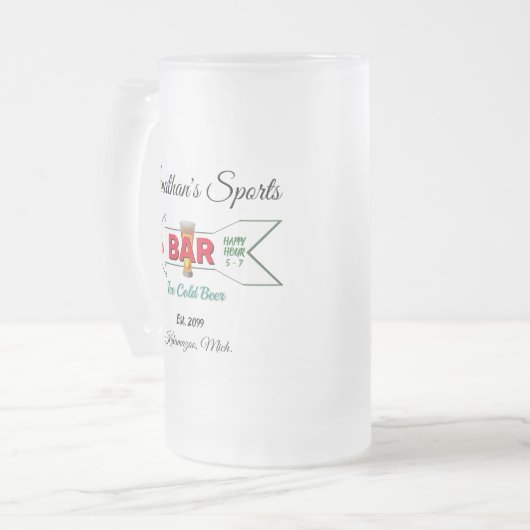 Thuisbalk Tavern Pub Man Cave Cold Beer Matglas Bierpul (Voorkant links)