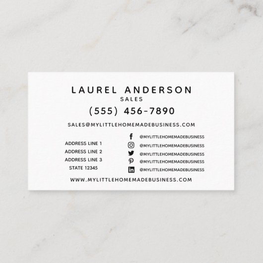 Thuisbedrijf Voeg je eigen Logo Visitekaartje toe (Achterkant)