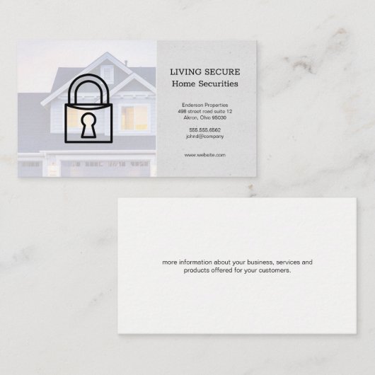 Thuisbeveiliging Visitekaartje (Voorkant / Achterkant)