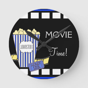 Thuisbioscoop Popcorn Box Blue Ronde Klok