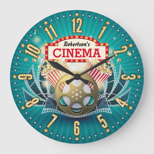 Thuisbioscoop  wandklok (Voorkant)