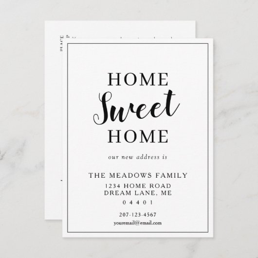 Thuisbioscoopbewegende minimalistische Creëer Aankondigingskaart (Voorkant / Achterkant)