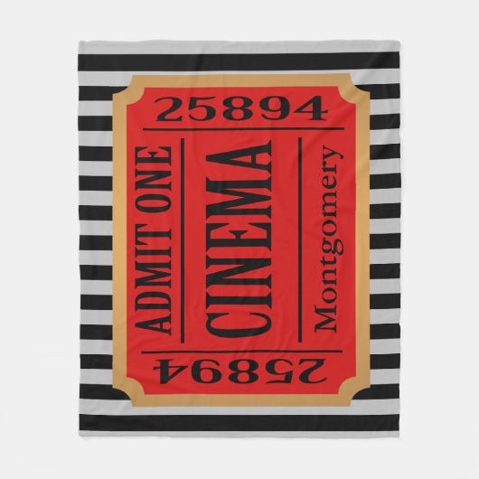 Thuisbioscoopfilms — Ticket Stub & Stripes Fleece Deken (Voorkant)