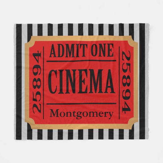 Thuisbioscoopfilms — Ticket Stub & Stripes Fleece Deken (Voorkant (Horizontaal))
