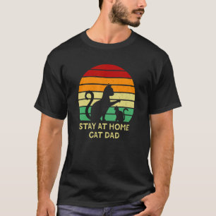 Thuisblijvende Kattenpapa Kat Vaderdag Kitten Lief T-shirt