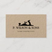 Thuisbouw en Carpenter Wood Plane Logo Visitekaartje (Voorkant)