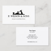 Thuisbouw en Carpenter Wood Plane Logo Visitekaartje (Voorkant / Achterkant)