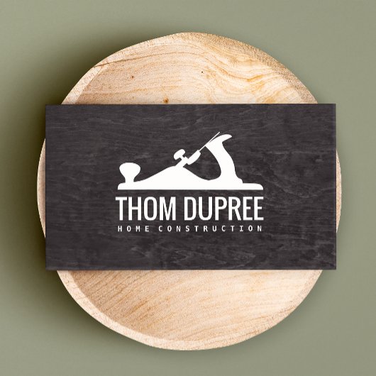 Thuisbouw en carpentry wood Plane Logo 2 Visitekaartje