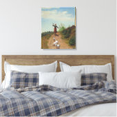 Thuisbrengen van de Ganzenkudde (door Paul Peel) Canvas Afdruk (Insitu (Slaapkamer))