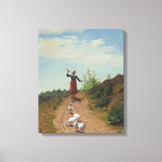 Thuisbrengen van de Ganzenkudde (door Paul Peel) Canvas Afdruk (Voorkant)