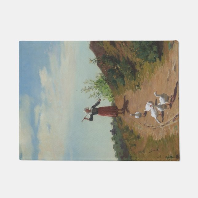 Thuisbrengen van de Ganzenkudde (door Paul Peel) Deurmat (Voorkant)