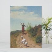 Thuisbrengen van de Ganzenkudde (door Paul Peel) Kaart (Staand voorkant)