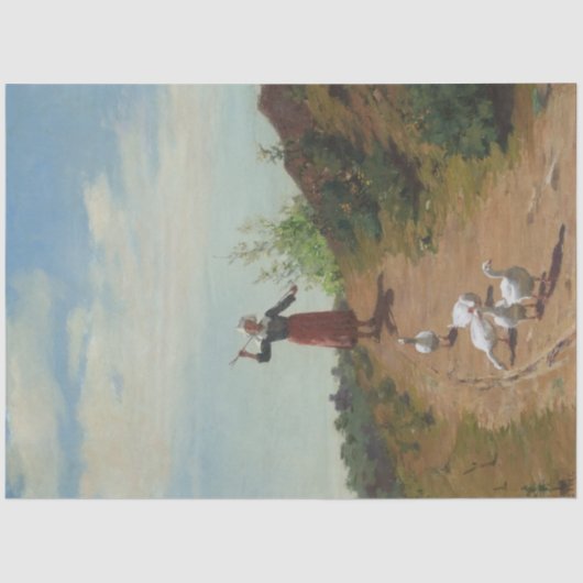 Thuisbrengen van de Ganzenkudde (door Paul Peel) Tissuepapier (Voorkant)