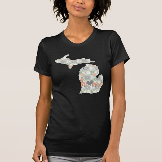 Thuiscactus gevuld Michigan Silhouette T-shirt (Voorkant)