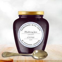 Thuisconservenproductnaam Datum Blauw geplakt jar