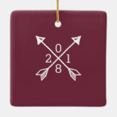 Thuiscoördinaten - Kies achtergrondkleur Keramisch Ornament (Achterkant)