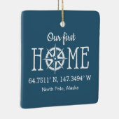 Thuiscoördinaten - Kies achtergrondkleur Keramisch Ornament (Rechts)