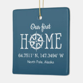 Thuiscoördinaten - Kies achtergrondkleur Keramisch Ornament (Links)