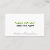 Thuisdak en sleutels van onroerend goed visitekaartje (Achterkant)