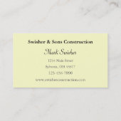 Thuisdakbedekking of dakdekker visitekaartje (Achterkant)