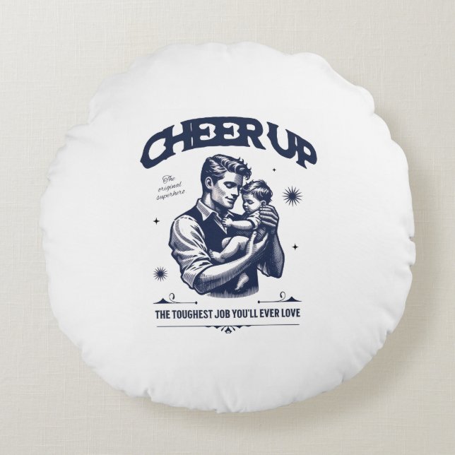 THUISDECORATIE PAPA CHEER UP RONDE KUSSEN (Voorkant)