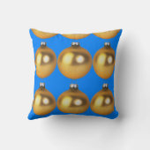 Thuisdecoratie van gouden en blauwe kerstFeestdage Kussen (Achterkant)