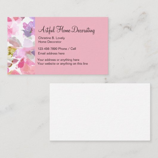 Thuisdecorteerthema Visitekaartje (Voorkant / Achterkant)