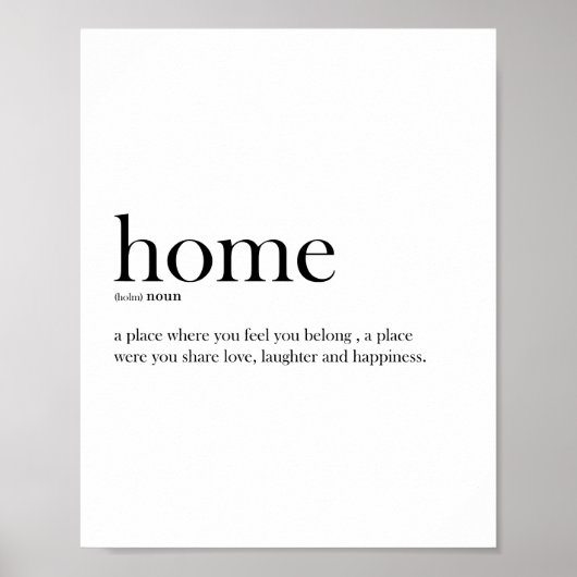 Thuisdefinitie typografie poster (Voorkant)