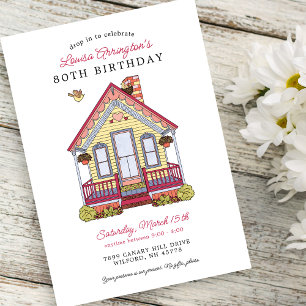 Thuisfeest 80e verjaardag Drop-In Kaart