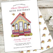 Thuisfeest 80e verjaardag Drop-In Kaart