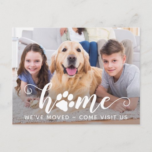 Thuisfoto We hebben de aankondiging van Dog Pet Mo Briefkaart (Voorkant)