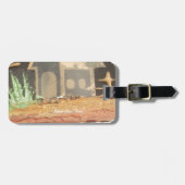 Thuisfoto's met zelfgemaakte kunst bagagelabel (Voorkant horizontaal)