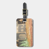 Thuisfoto's met zelfgemaakte kunst bagagelabel (Voorkant verticaal)