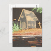 Thuisfoto's met zelfgemaakte kunst briefkaart (Voorkant / Achterkant)