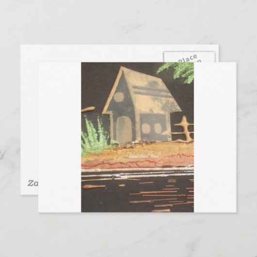 Thuisfoto's met zelfgemaakte kunst briefkaart (Voorkant / Achterkant)