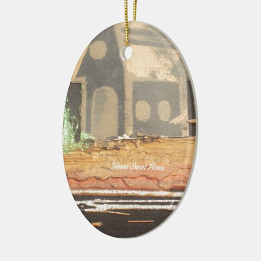 Thuisfoto's met zelfgemaakte kunst keramisch ornament (Links)