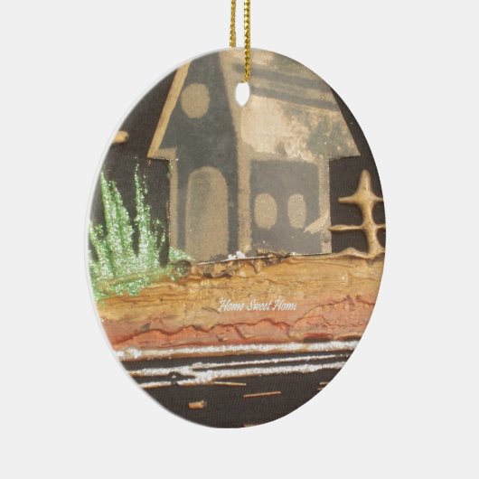 Thuisfoto's met zelfgemaakte kunst keramisch ornament (Rechts)