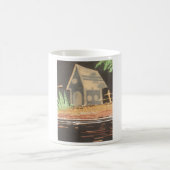 Thuisfoto's met zelfgemaakte kunst koffiemok (Center)