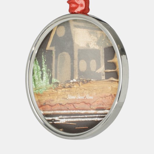 Thuisfoto's met zelfgemaakte kunst metalen ornament (Links)