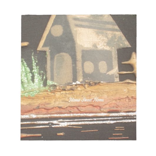 Thuisfoto's met zelfgemaakte kunst notitieblok (Voorkant)