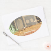 Thuisfoto's met zelfgemaakte kunst ovale sticker (Envelop)