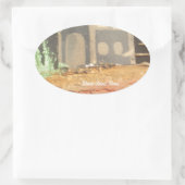 Thuisfoto's met zelfgemaakte kunst ovale sticker (Tas)