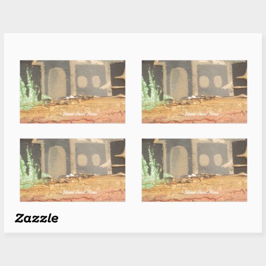 Thuisfoto's met zelfgemaakte kunst rechthoekige sticker (Vel)