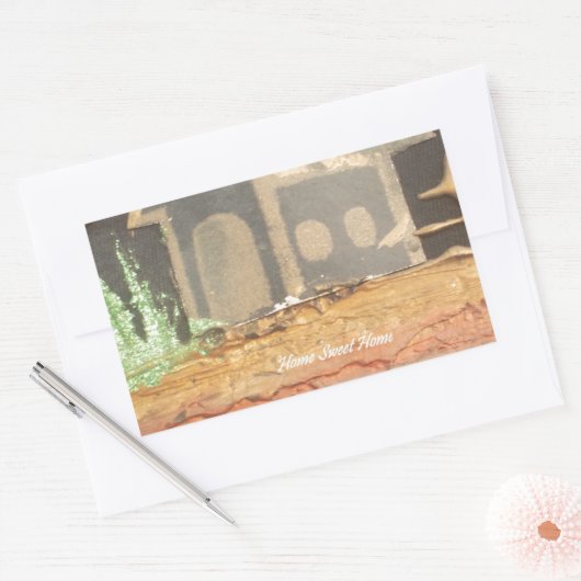 Thuisfoto's met zelfgemaakte kunst rechthoekige sticker (Envelop)