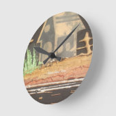 Thuisfoto's met zelfgemaakte kunst ronde klok (Hoek)