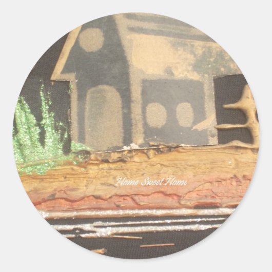 Thuisfoto's met zelfgemaakte kunst ronde sticker (Voorkant)