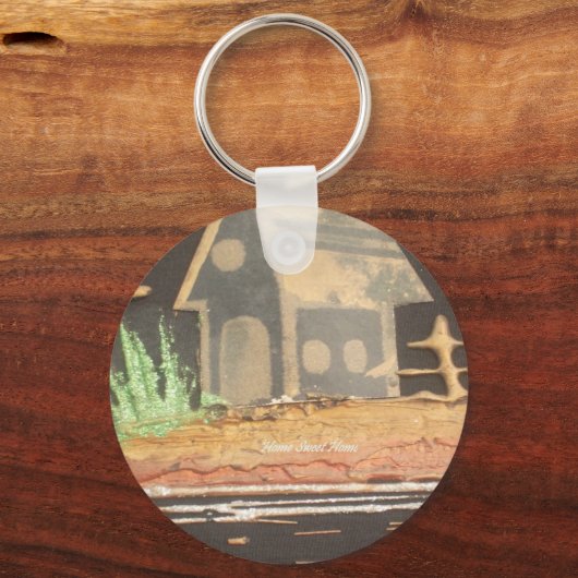 Thuisfoto's met zelfgemaakte kunst sleutelhanger (Voorkant)